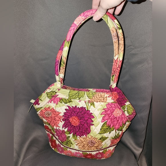 Vera Bradley Angle Tote Hello Dahlia! Purse Handbag ~ Discontinued - Picture 2 of 6
